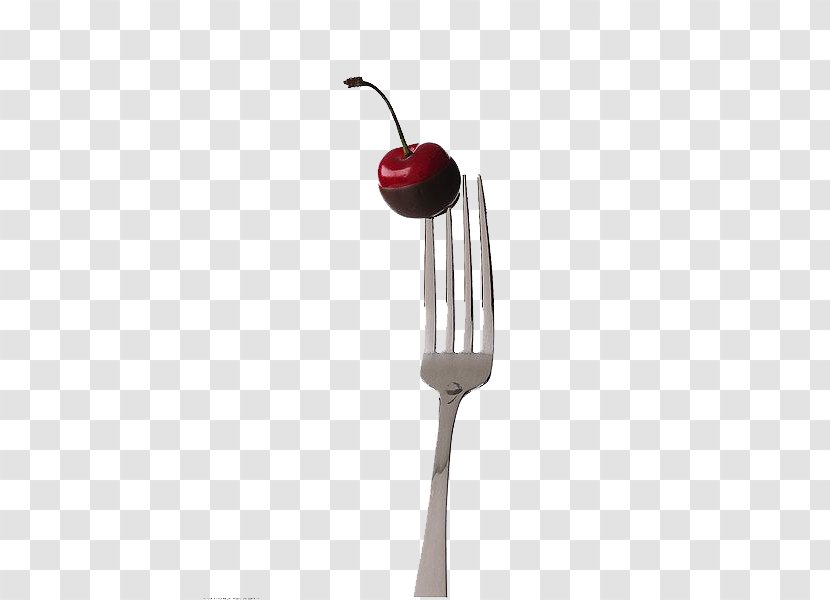 Download Cherry - Cutlery - Fork Stuck Transparent PNG