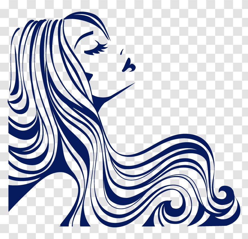 Wall Decal Beauty Parlour Hairdresser Sticker - Heart - Long-haired Vector Transparent PNG