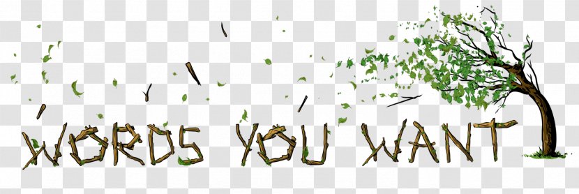 Calligraphy Logo Plant Stem Grasses Font - Tree - Want You Transparent PNG