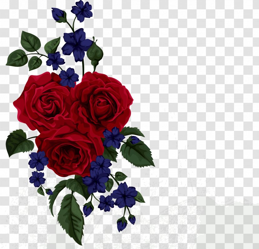 Beach Rose Flower - Flowering Plant - Bouquet Of Red Roses Decorated Transparent PNG
