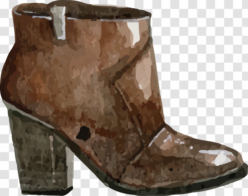 Watercolor Painting Shoe - Vector Boots Transparent PNG