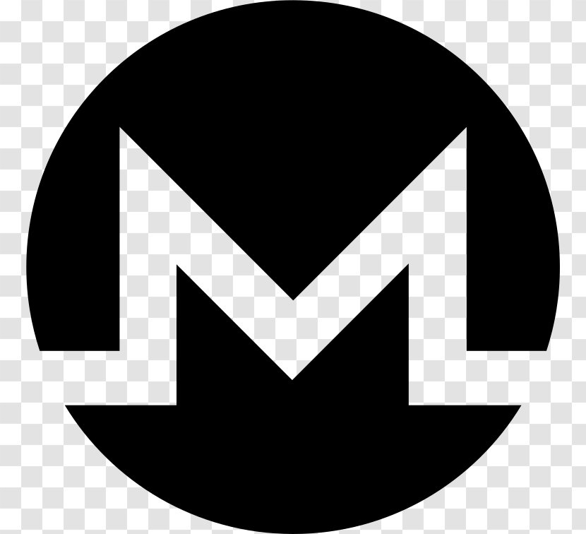 Monero Cryptocurrency Vector Graphics Symbol - Black And White Transparent PNG