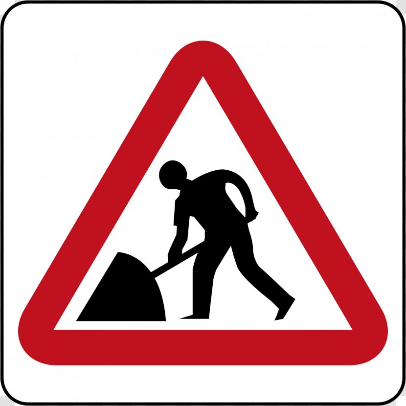 Men At Work Traffic Sign Roadworks - Signs Transparent PNG