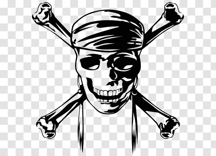 Skull And Crossbones Piracy Death Pirates Du Dimanche Privateer - Black White Transparent PNG