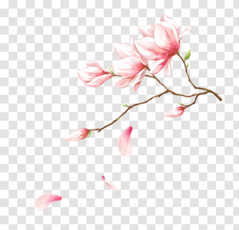 Pink Download Flower - Petal - Handmade Magnolia Flowers Transparent PNG
