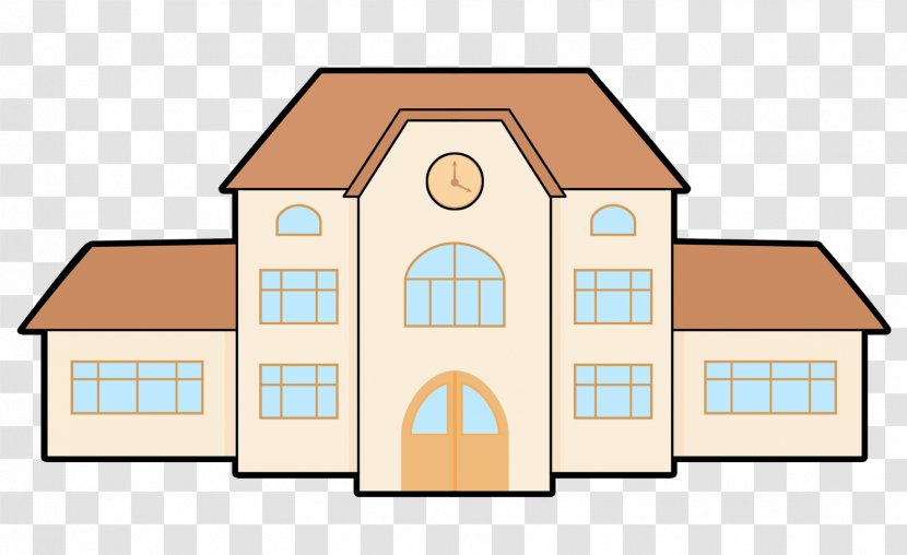 School Building Cartoon - Cottage Estate Transparent PNG