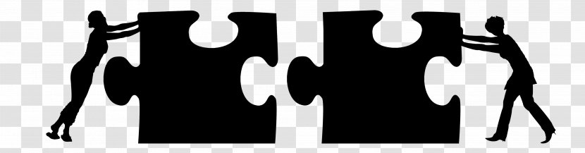 Jigsaw Puzzles Clip Art - Monochrome - TEAM WORK Transparent PNG