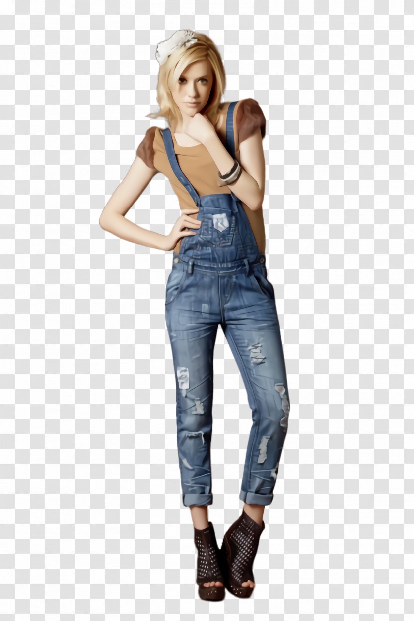 Clothing Jeans Denim Waist Overall - Neck Leg Transparent PNG