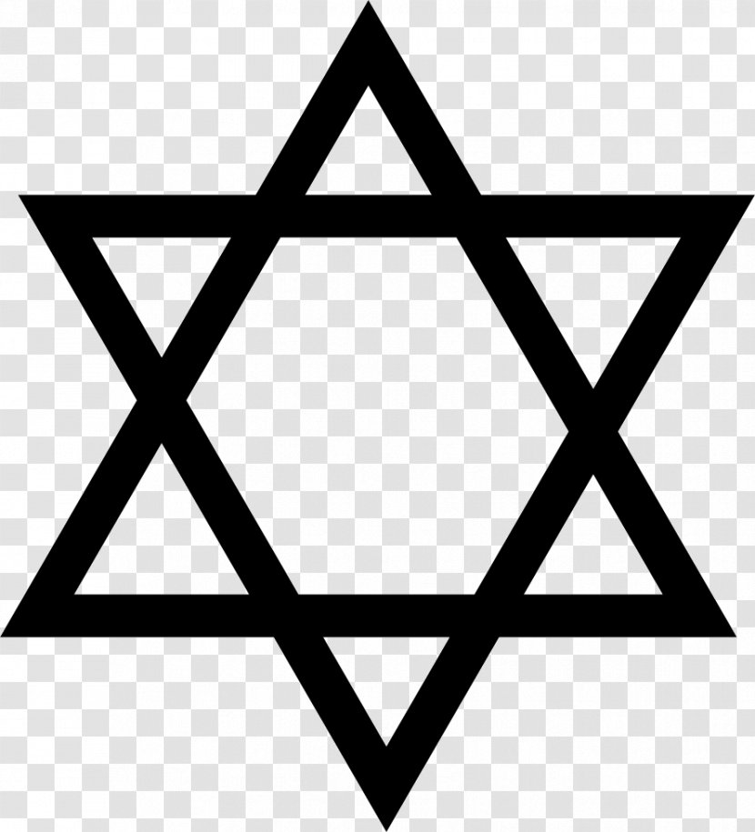 Star Of David Judaism Religion - Black And White Transparent PNG