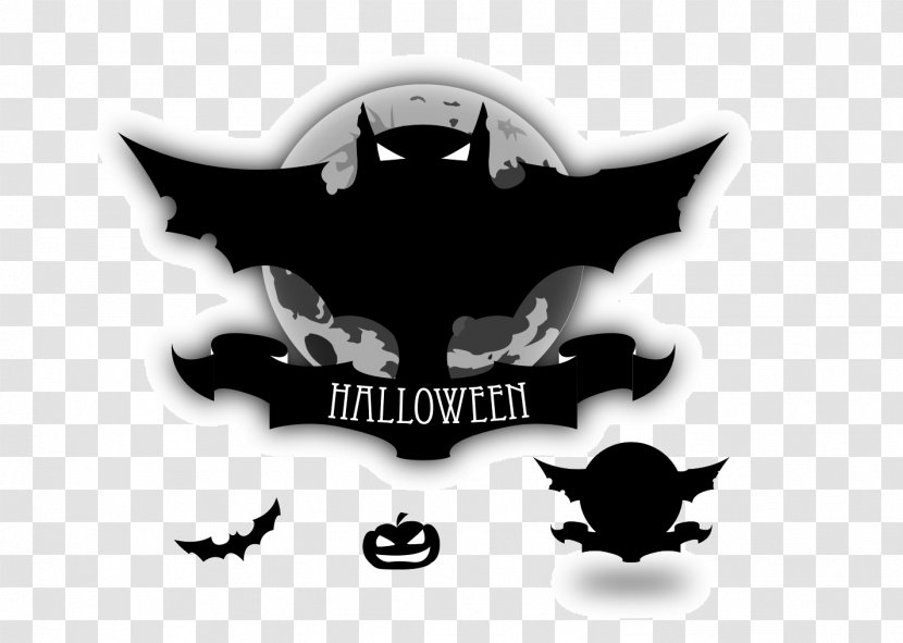 Halloween Bat Jack-o'-lantern Clip Art - Trickortreating - Black Transparent PNG