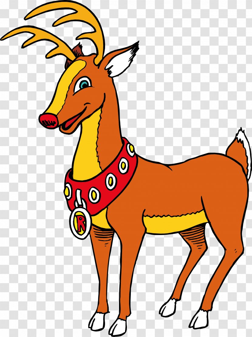 Rudolph Reindeer Santa Claus Clip Art - Deer Transparent PNG