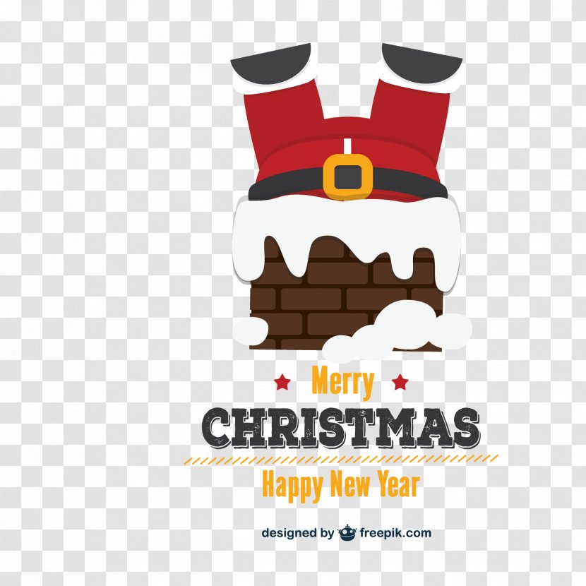Santa Claus Christmas Decoration Card - Drill Chimney Vector Transparent PNG