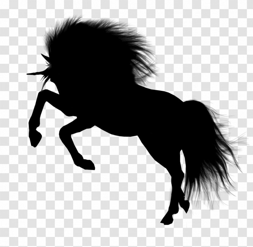 Mustang Stallion Pack Animal Clip Art Silhouette - Mythical Creature - Horse Transparent PNG
