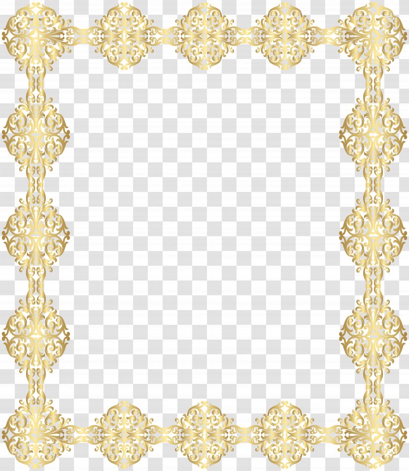 Yellow Placemat Pattern - Golden Border Transparent Clip Art Transparent PNG