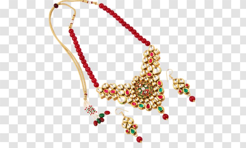Necklace Pearl Jewellery Gemstone Bead - Kundan Sets Transparent PNG