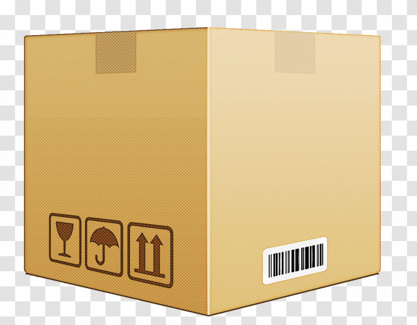 Yellow Carton Shipping Box Box Cardboard Transparent PNG