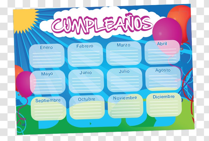 Calendar Classroom Birthday School Party - Text Transparent PNG