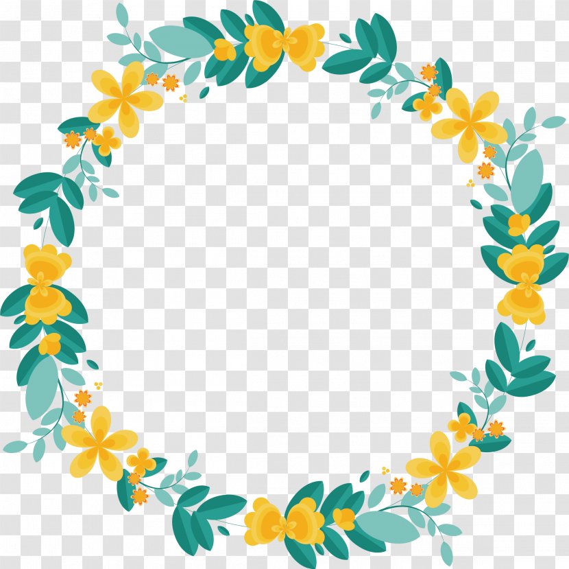 Border Flowers Garland Wreath - Flowering Plant - Leaves Splicing Love Ring Transparent PNG
