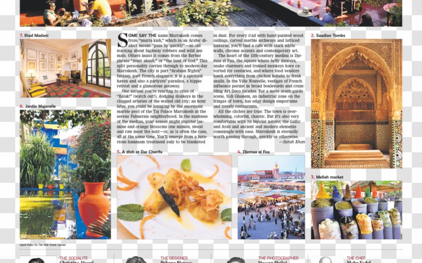 Marrakesh The Wall Street Journal Advertising Designer Brochure Transparent PNG