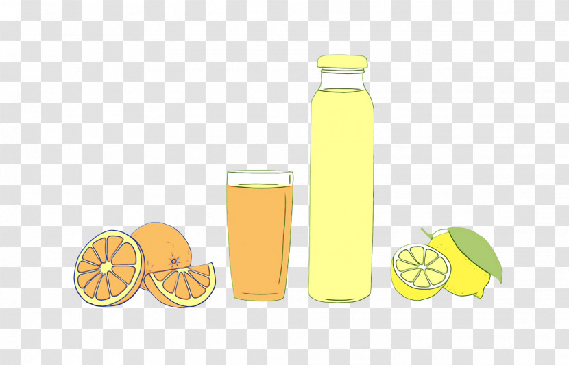 Lemon Orange Juice Lemon-lime Drink Orange Drink Glass Bottle Transparent PNG