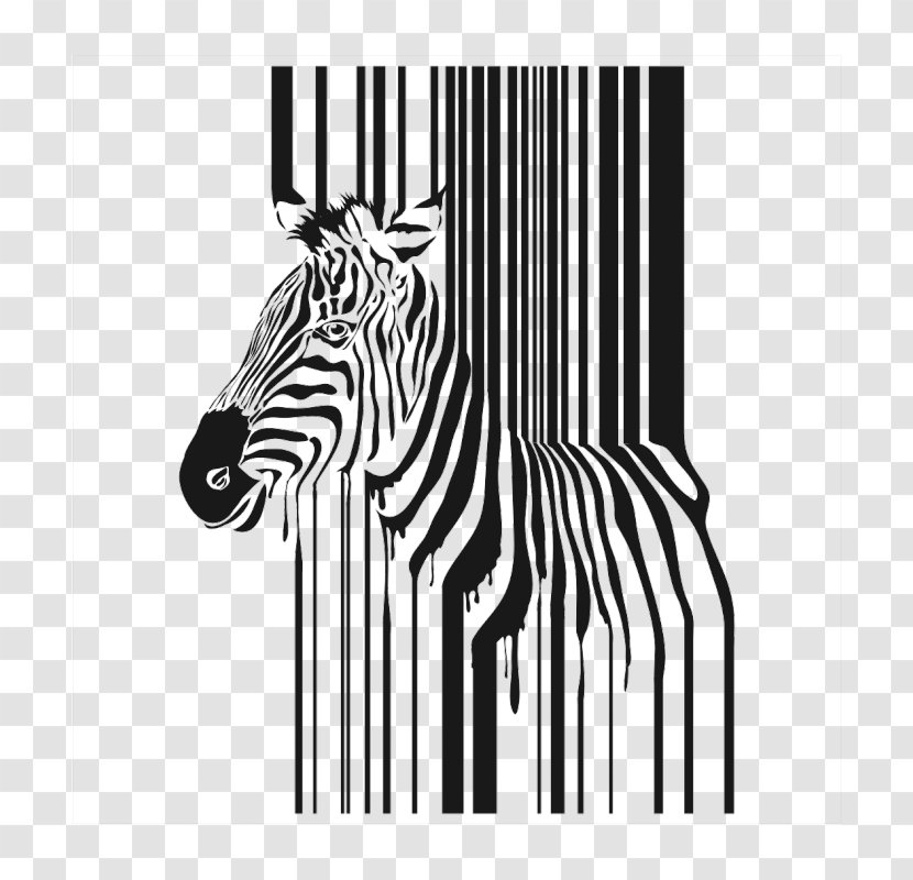 T-shirt Zebra Sticker Color Paper - Black And White Transparent PNG