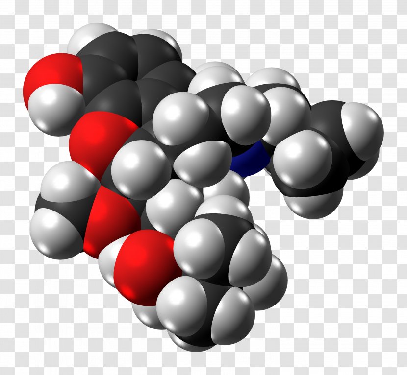 Buprenorphine Opioid Space-filling Model Molecule Drug Transparent PNG