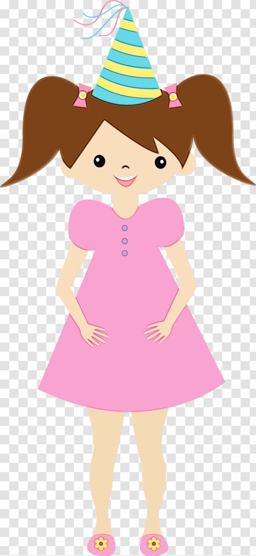 Birthday Girl - Watercolor - Art Doll Transparent PNG