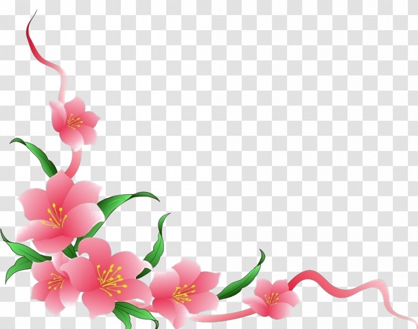 Floral Design Cherry Blossom Pattern - Decorative Material Transparent PNG