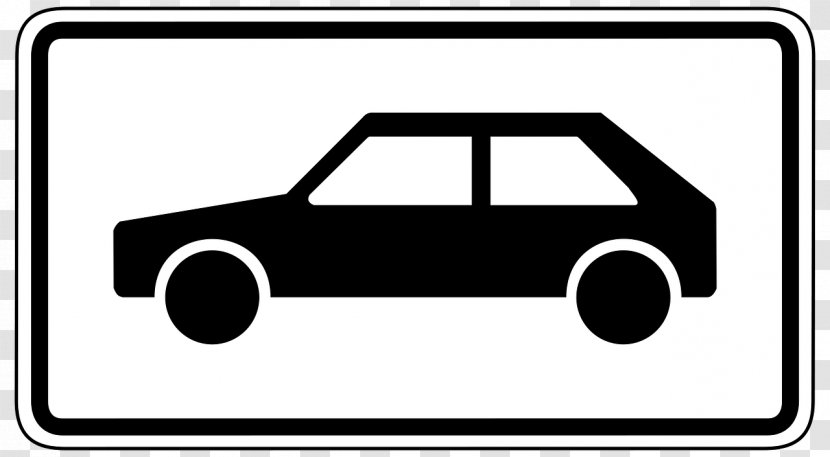 Compact Car Van Sign Motor Vehicle - Black And White Transparent PNG