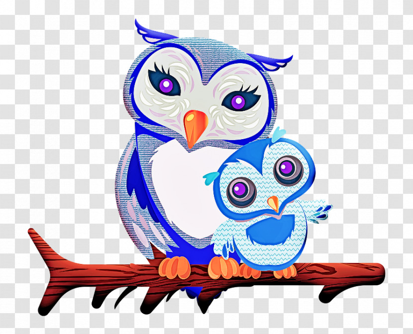 Owl Bird Cartoon Branch Snowy Owl Transparent PNG