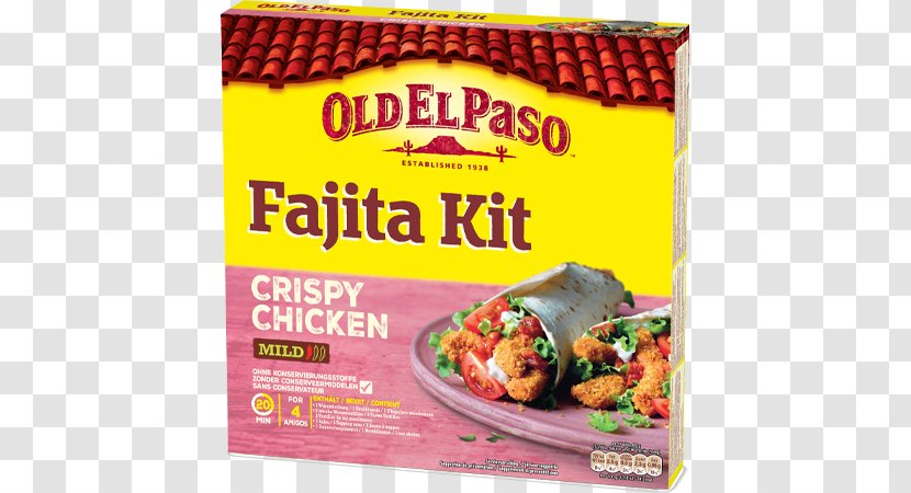 Fajita Mexican Cuisine Old El Paso Crispy Fried Chicken Tomato - Vegetarian Food - Beef Transparent PNG