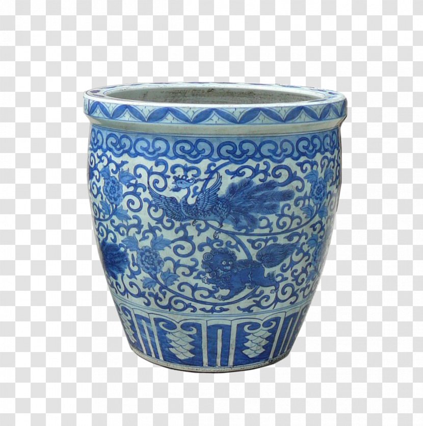Porcelain Vase Blue And White Pottery Flowerpot Ceramic - Glass Transparent PNG