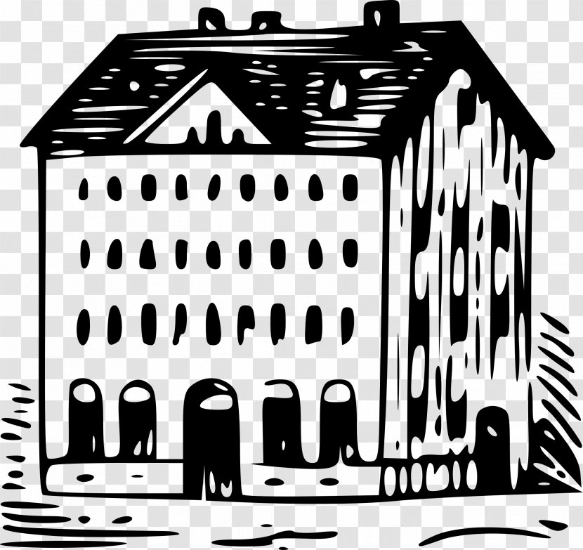 Black And White Building Clip Art Transparent PNG