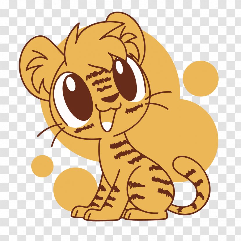 Lion Tiger Cartoon Clip Art - Frame - Vector Cute Little Transparent PNG