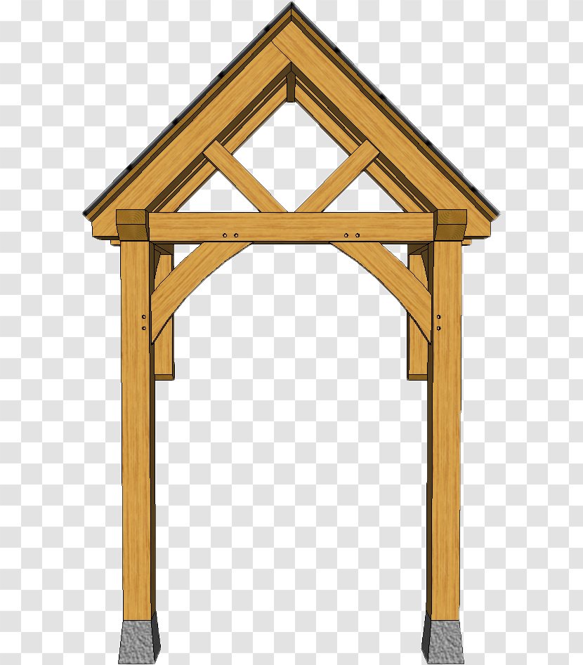 King Post Timber Framing Truss Porch - Queen - Building Transparent PNG