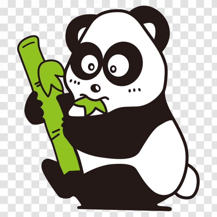Giant Panda Bear Bamboo - Cartoon Transparent PNG