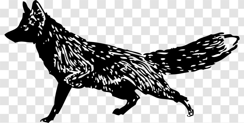 Arctic Fox Black And White Clip Art Transparent PNG