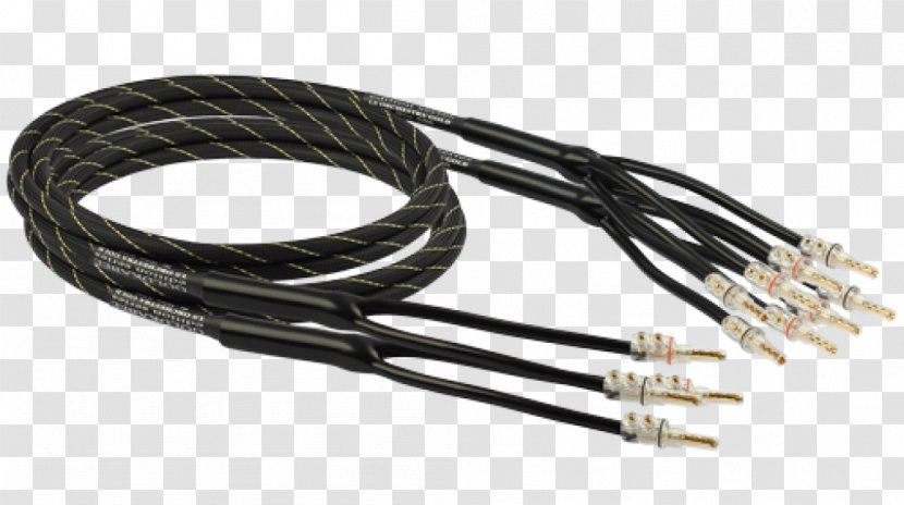 Coaxial Cable Bi-wiring Bi-amping And Tri-amping Electrical Speaker Wire - Data Transfer - Gold Transparent PNG