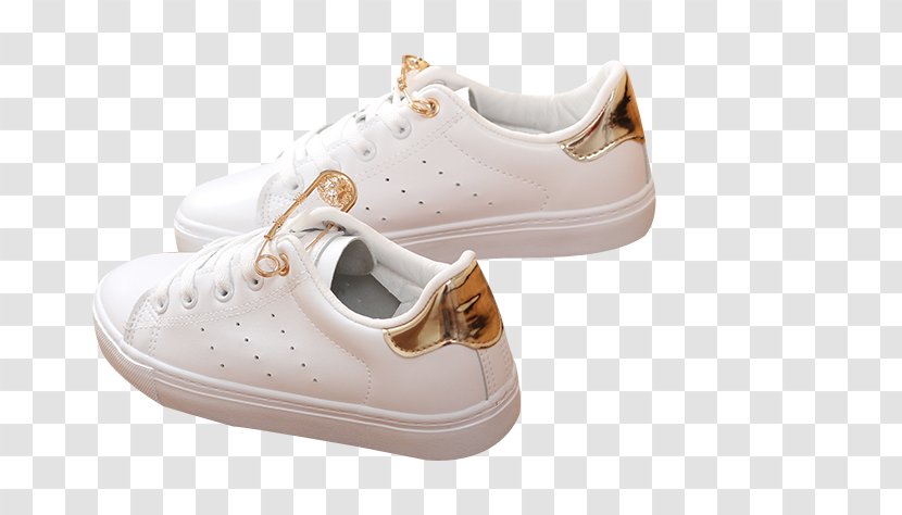 Sneakers Shoe White Pin Leather - Pins Decorated Small Shoes Transparent PNG