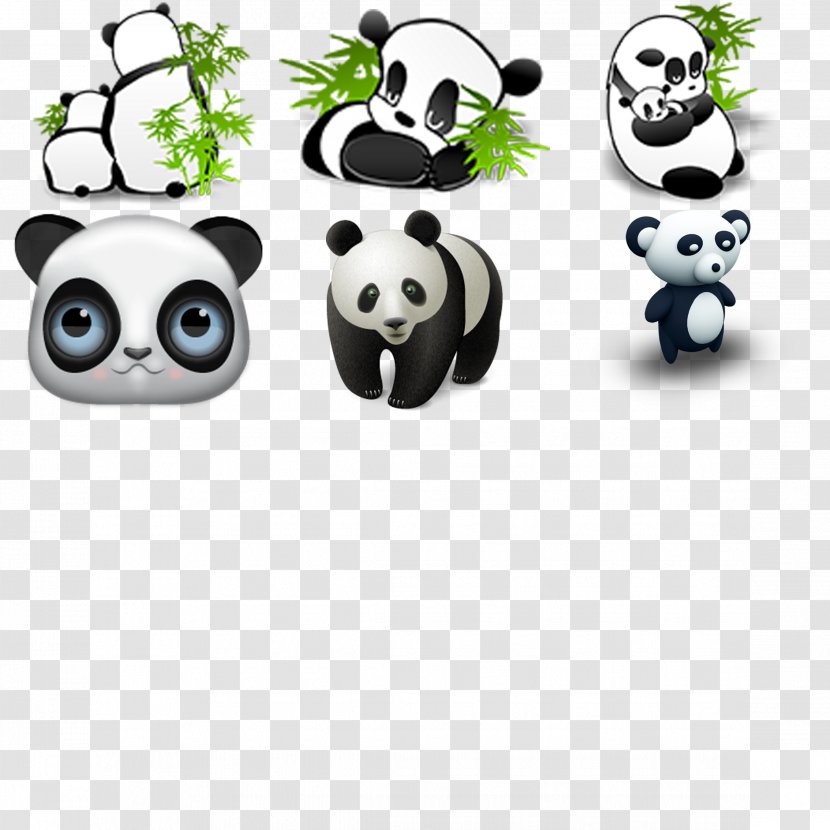 Giant Panda Cuteness Icon - Logo - Hand-painted Transparent PNG