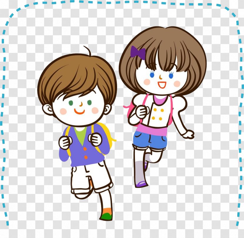 Middle School Boy Child - Flower - Business Men And Women Walk Transparent PNG