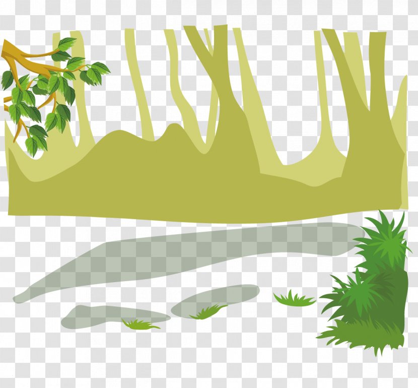 Euclidean Vector Weed Adobe Illustrator - Grass - Hand-painted Trees And Material Transparent PNG