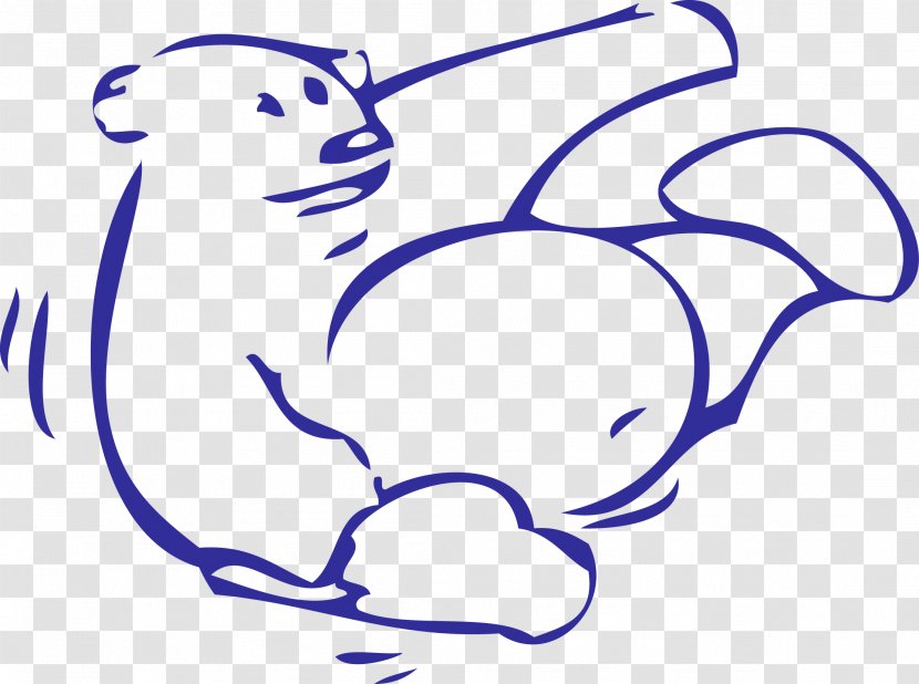 Clip Art Illustration Nose Line Cartoon - Silhouette - Blue Bear Transparent PNG