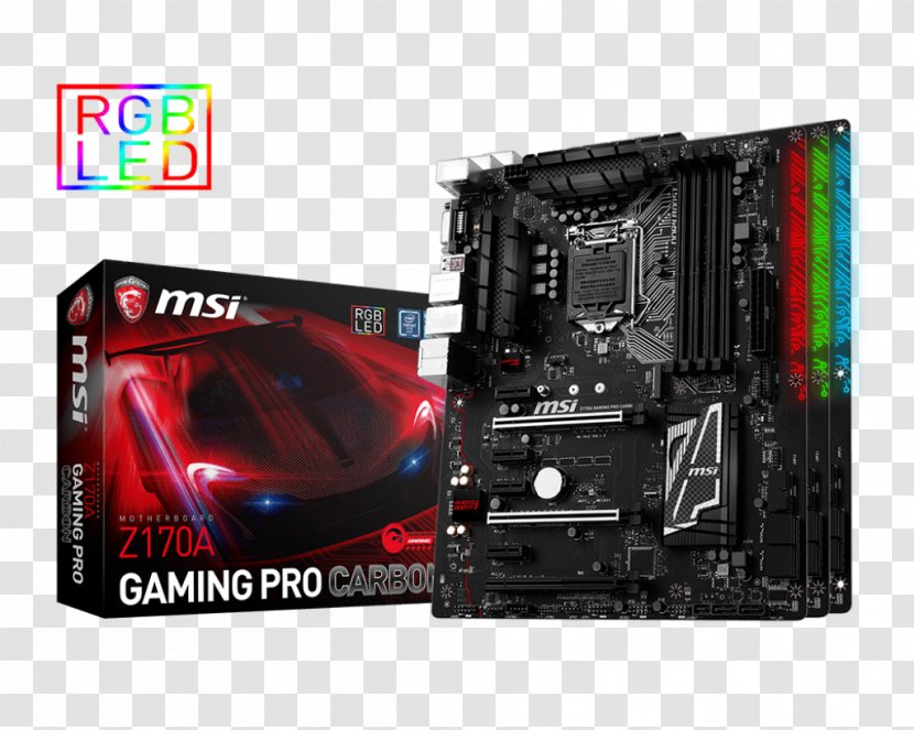 Intel LGA 1151 MSI Z170A GAMING PRO CARBON Motherboard ATX - Electronics Transparent PNG