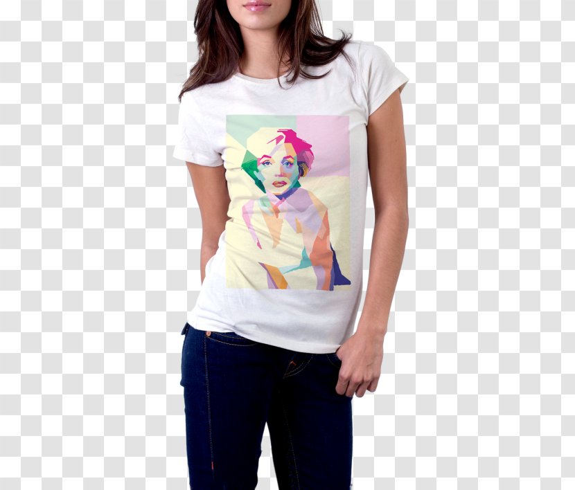 Printed T-shirt Hoodie Couple - Collar - Marylin Monroe Transparent PNG