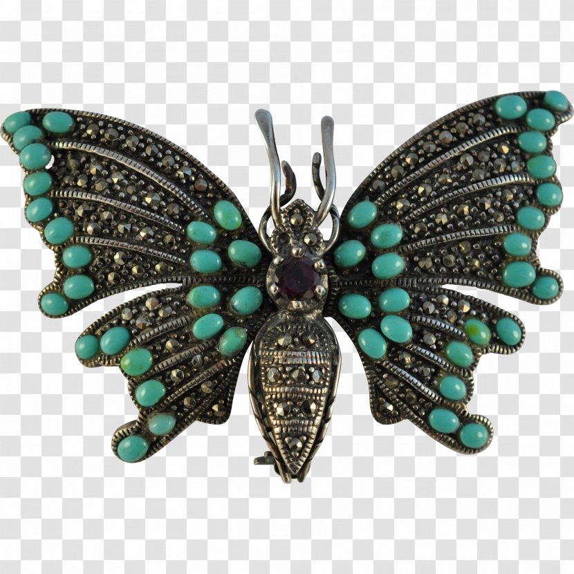 Insect Butterfly Jewellery Brooch Turquoise - Persian Transparent PNG