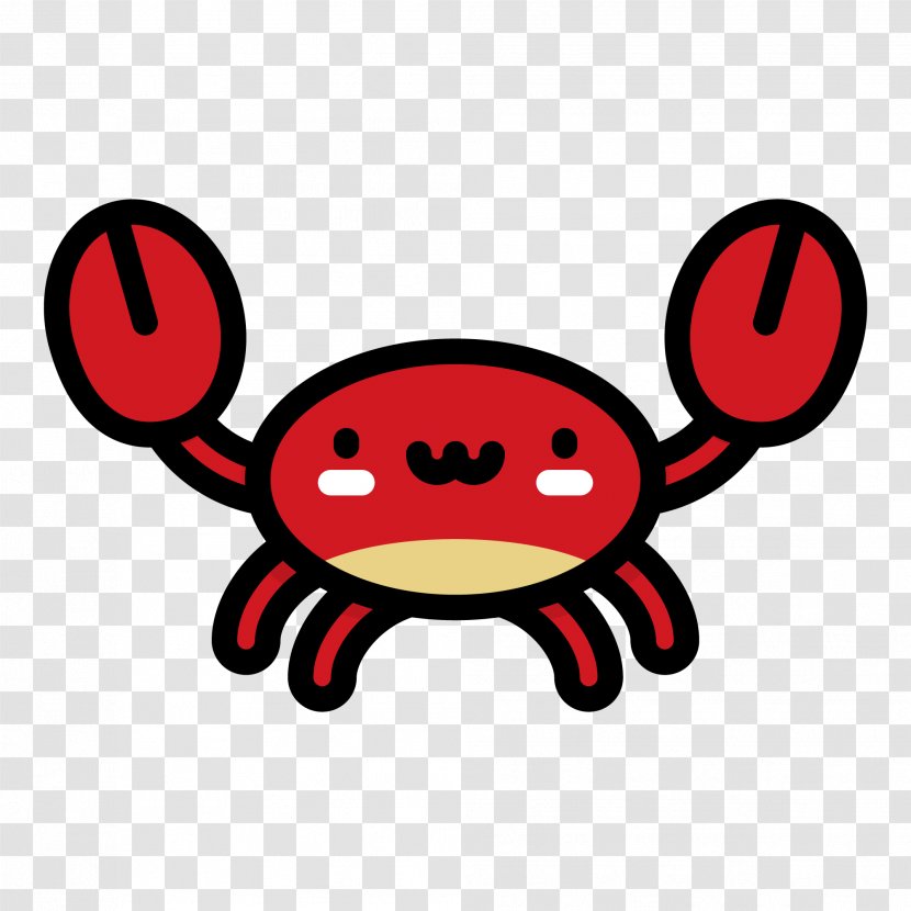 Crab Icon - Vector Cartoon Transparent PNG