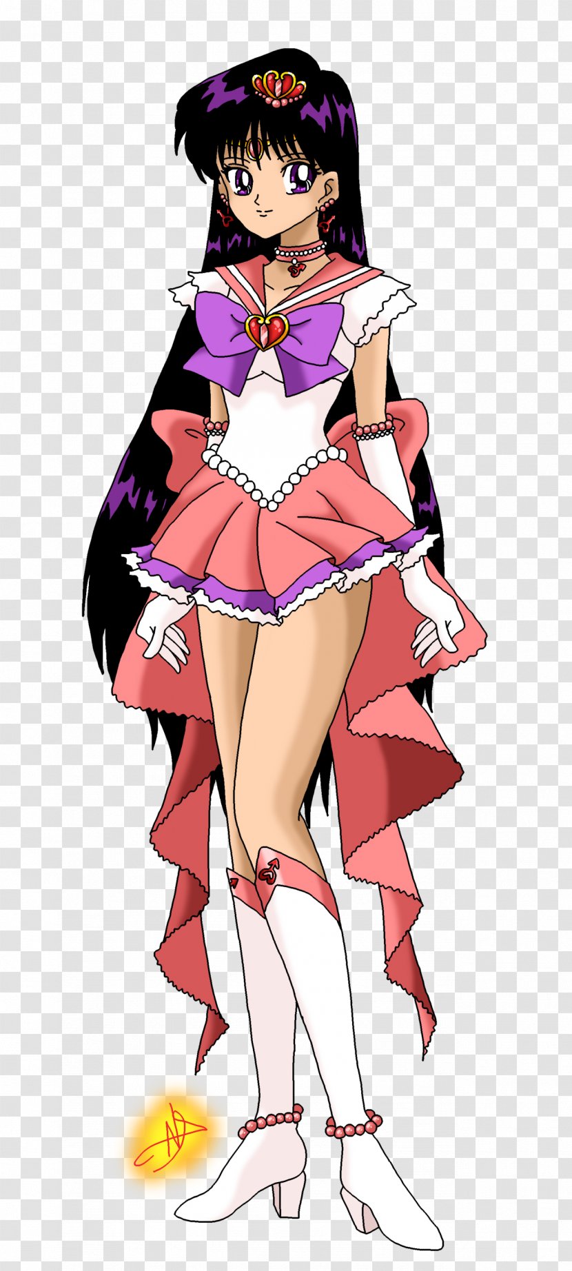 Sailor Mars Moon Venus Jupiter Mercury - Watercolor Transparent PNG