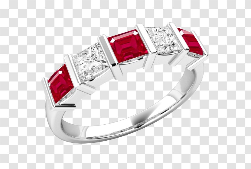 Ruby Earring Eternity Ring Diamond - Cut - Square Transparent PNG