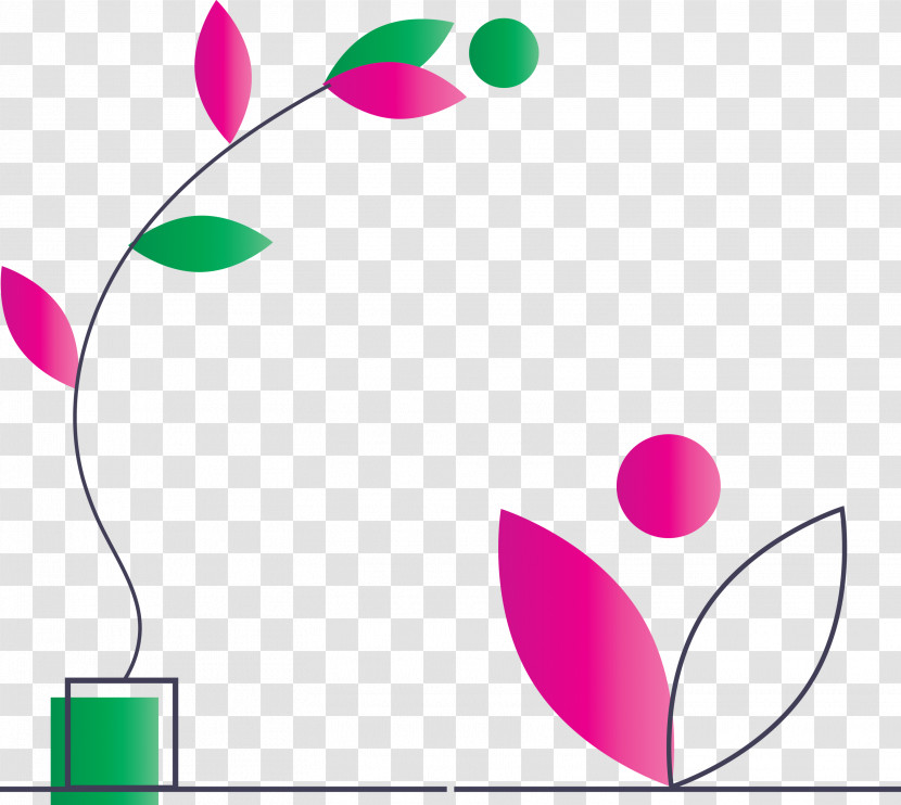 Pink Line Line Art Plant Magenta Transparent PNG
